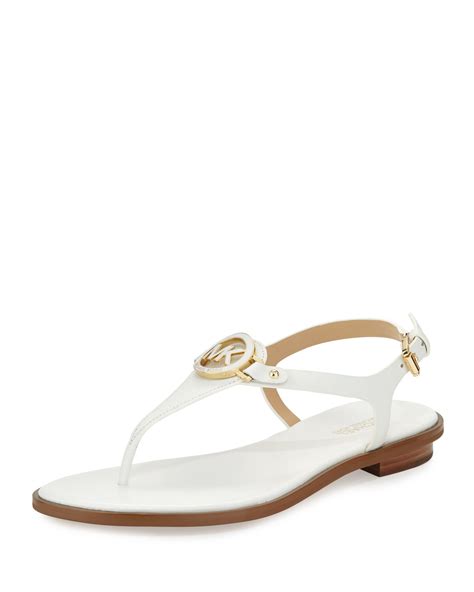 Michael Kors white leather sandals